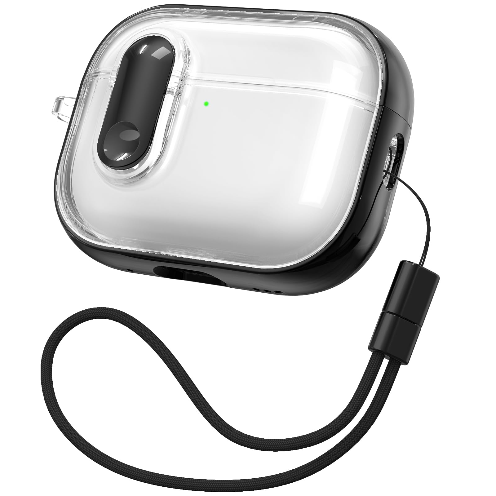 Photo 1 of RFUNGUANGO (with Security Lock) Clear Protective Case for AirPods Pro 2nd/1st Generation, Soft TPU Clear AirPods Pro 2 Protective Case - with Kit/Lanyard, Black