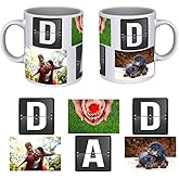 Custom Mug - Personalized Coffee Mug - Custom Cup with Pictures, Names, Text, Photos, Logos - 11, 15, and 20 oz with Color Options (DAD (3 Images))