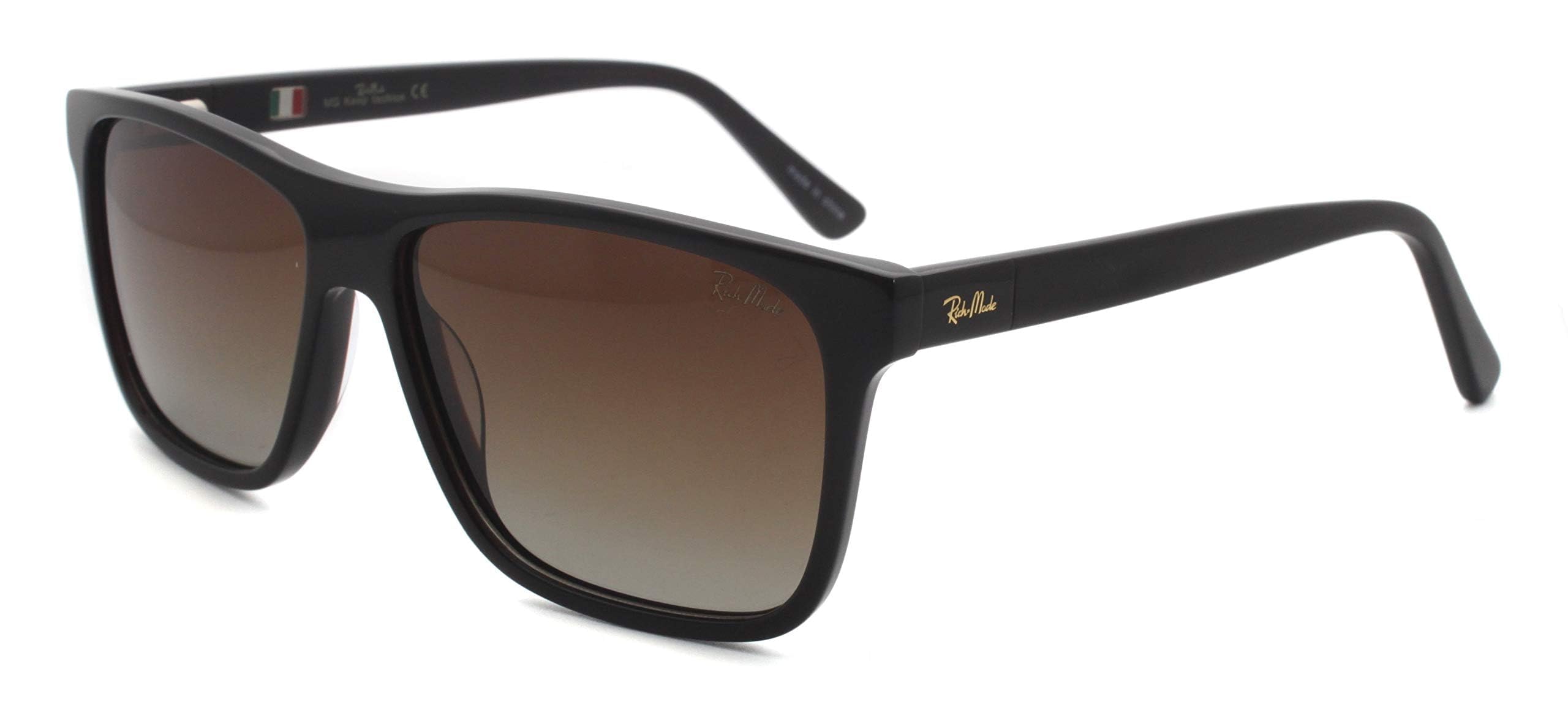 Global Glasses Classic Fashion Polarised Men Women Sunglasses UV400 Protection Modern Retro Sunglasses Acetate Square Shades Driving Eyewear Brown