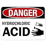 Danger Hydrochloric Acid With Symbol Sign, 18x24
