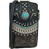 Lucazzi Western Cell Phone Purse - Small Crossbody Bag for Women with Wristlet Strap and Wallet Card Slots
