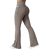 OQQ Yoga Pants Women High Waist Butt Lifting Casual Soft Leg Flared Bottoms with Pockets