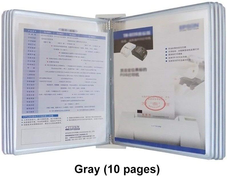 Bxwjg Flip File Holder, Desktop Reference System 10 Panels 20 Pages, Desktop or Wall Mount Display A4 Size Assorted Colors (Color : C1)