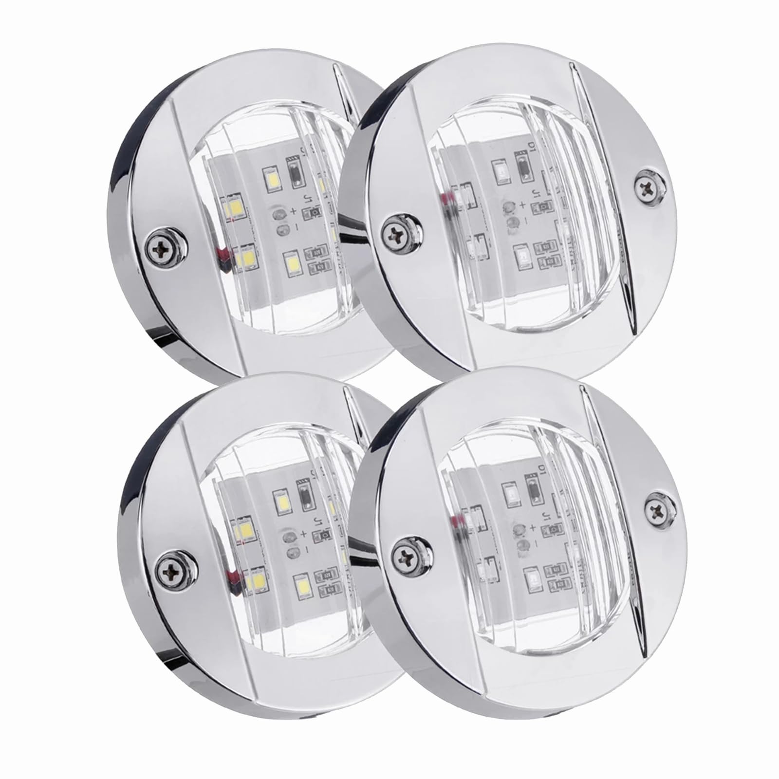 Krtopo 4x 6 LEDs Boat Stern Light 12V Navigation Light Round Anchor Signal Lamp for Boats Deck Kayak Yacht Marine Pontoon