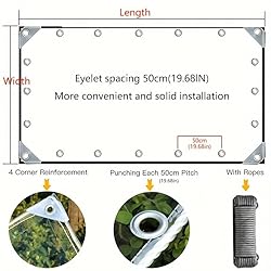 ACFBGFV 8x10FT Clear Waterproof Tarp, PVC 14 Mil