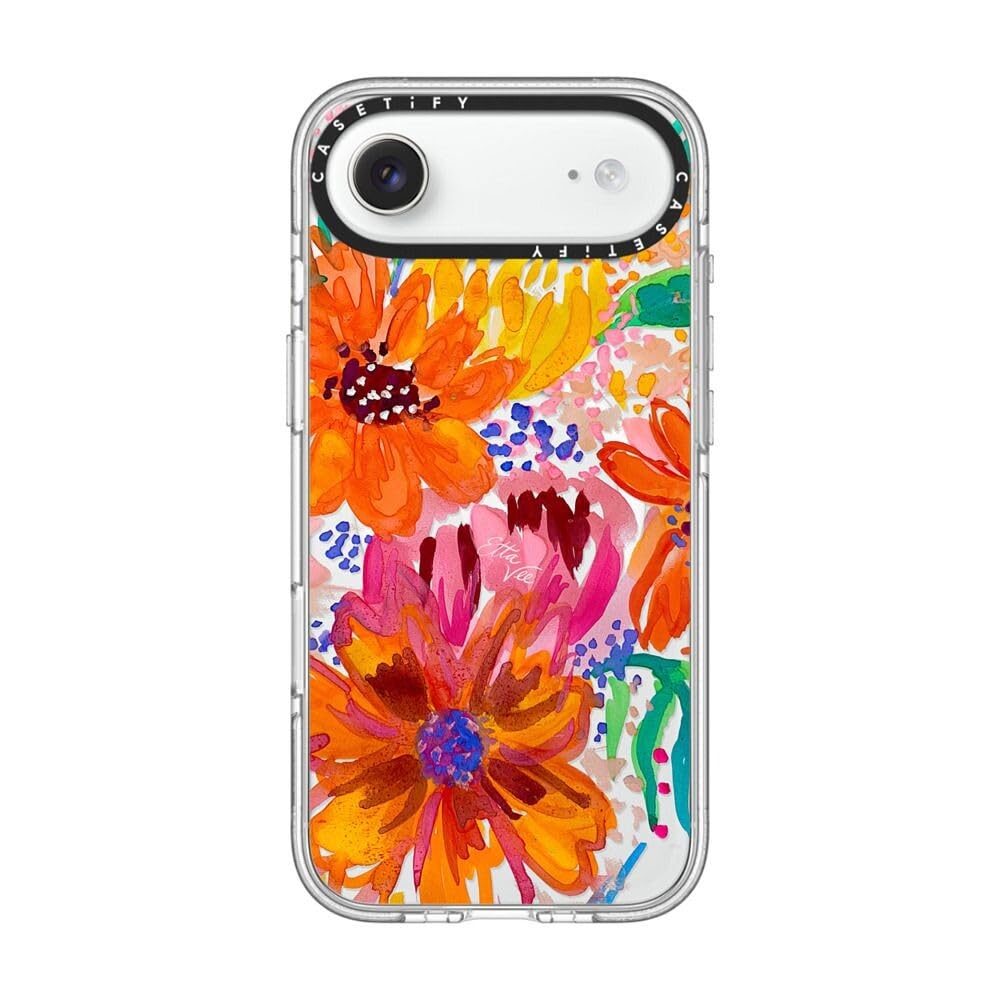 CASETiFY Clear iPhone Air Case [Not Yellowing/Magsafe / 6.6 ft. 3X Military Grade Drop Protection] - EttaVee Watercolor Fleurs - Clear