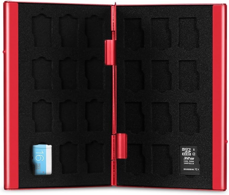 zjchao Aluminium Memory Card Case for Storing and Organising and TF Card 9 x 6 x 1. 3 cm, red, QL-24PTFRE - Image 4
