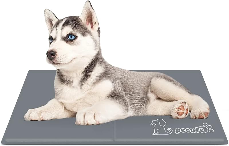 Pecute Dog Cooling Mat Small 50x40cm Self Cooling Gel Pad Grey