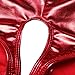 CHICTRY Women's Wet Look Faux Leather Underwear Open Crotch Mini Booty Panties Red Medium(Waist:27.5-39.0