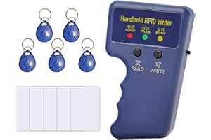 XIXEI Handheld RFID Writer 125KHz Proximity lD and AWID andHID Duplicator +5 White Cards + 5 Writable Key Fobs