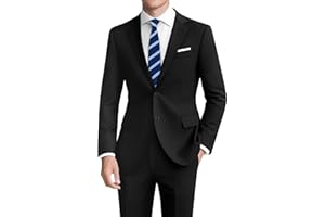Pacific Perfect Men's Suit Slim Fit 2-Piece Two-Button Blazer and Adjustable Waist Pants