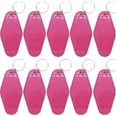 Nwsrayu 10pcs Blank Hotel Keychains Bulk Vintage Motel Keychain Vinyl HTV printing Keychains DIY Keychain tags Party Favors(Rose)