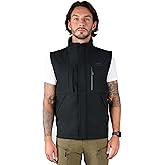 Ellobird Men's Softshell Vest, Warm Windproof Zip Pockets Waterproof Outerwear, Casual Hiking Travel Golf Sleeveless Jacket