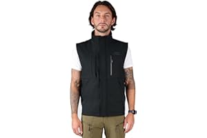 Ellobird Men's Softshell Vest, Warm Windproof Zip Pockets Waterproof Outerwear, Casual Hiking Travel Golf Sleeveless Jacket