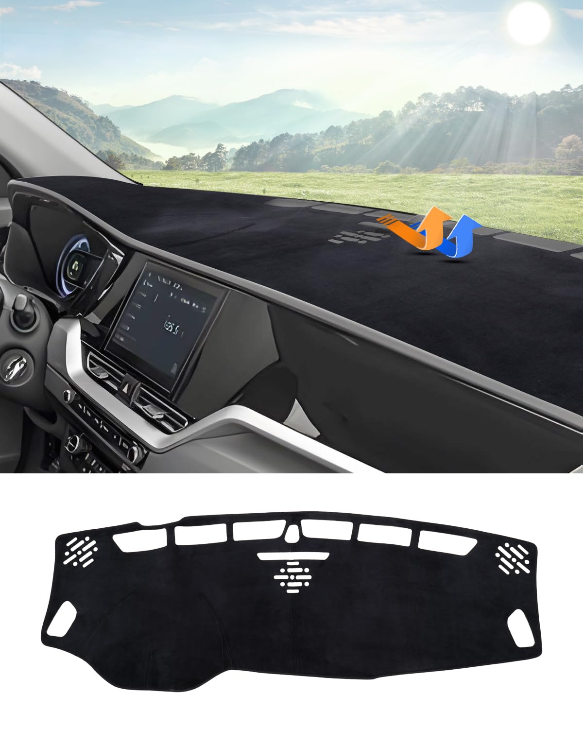 Photo 1 of Autorder Dashboard Cover Mat for 2017-2022 Kia NIRO Accessories Dash Cover Flannel Dash Mat Sunshade Glare UV Rays Protector