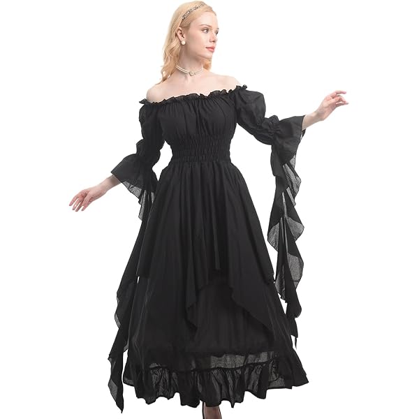 Costume de vampire, sorcière du Moyen-Âge, Costume d'Halloween gothique pour femme