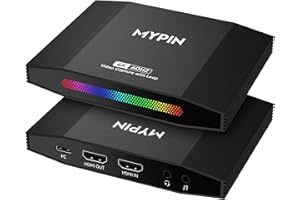 4K 60fps HDMI Video Game Capture and Passthrough Support HDR & VRR,1080P 120fps Capture for Games Console Live Streaming and 