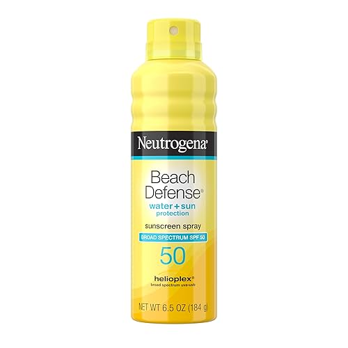 Neutrogena Beach Defense Sunscreen Spray SPF 50, Hawaii Reef Act 104 Compliant, Octinoxate & Oxybenzone Free, Broad Spectrum, Fast Absorbing & Lightweight, Face and Body Sunscreen, 6.5 Oz