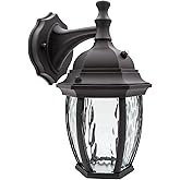 Maxxima LED Outdoor Wall Light - Features Clear Water Glass, 3000K Warm White, 580 Lumens, Dusk to Dawn Photocell Light Senso