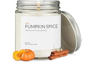 1OAK Soy Wax Scented Candles (Pumpkin Spice) - Soy Candles for Home Scented - Long Burning Candles Premium - Hand-Poured (9oz.)