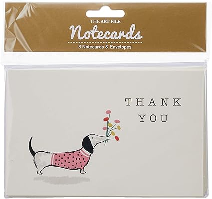 The Art File Bigliettini Con Frase In Inglese Thank You Set Di 8 Bigliettini E Buste Per Corrispondenza Motivo Bassotto Frank Amazon It Cancelleria E Prodotti Per Ufficio