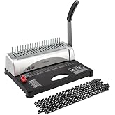 TIANSE Binding Machine, 21-Holes, 450 Sheets, Comb Binding Machines with Starter Kit 100 PCS 3/8'' Comb Binding Spines, Comb Binder Machine Book Maker Perfect for Letter Size, A4, A5 or Smaller Sizes