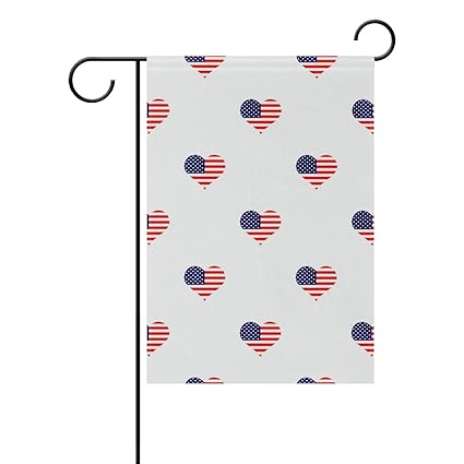 Amazon Com Atzucl Garden Yard Flag American Heart Flag House