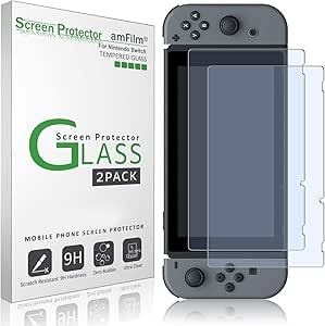 amFilm Tempered Glass Screen Protector for Nintendo Switch 2017 (2-Pack)