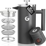Coffee Gator 304 Stainless French Press 34 oz with 4-Level Filtration view 1