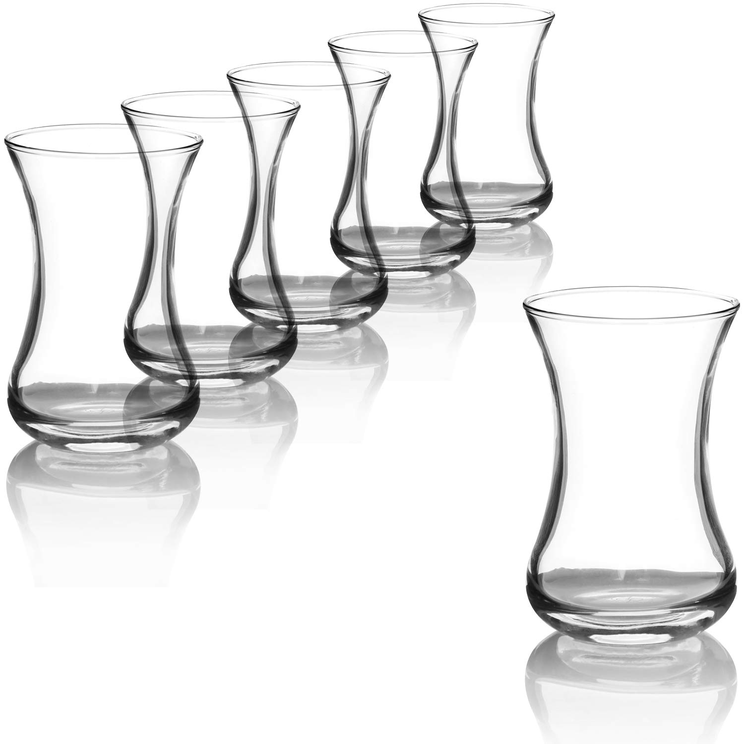 Buy comfour® 6piece tea glass set, Turkish tea glasses, original