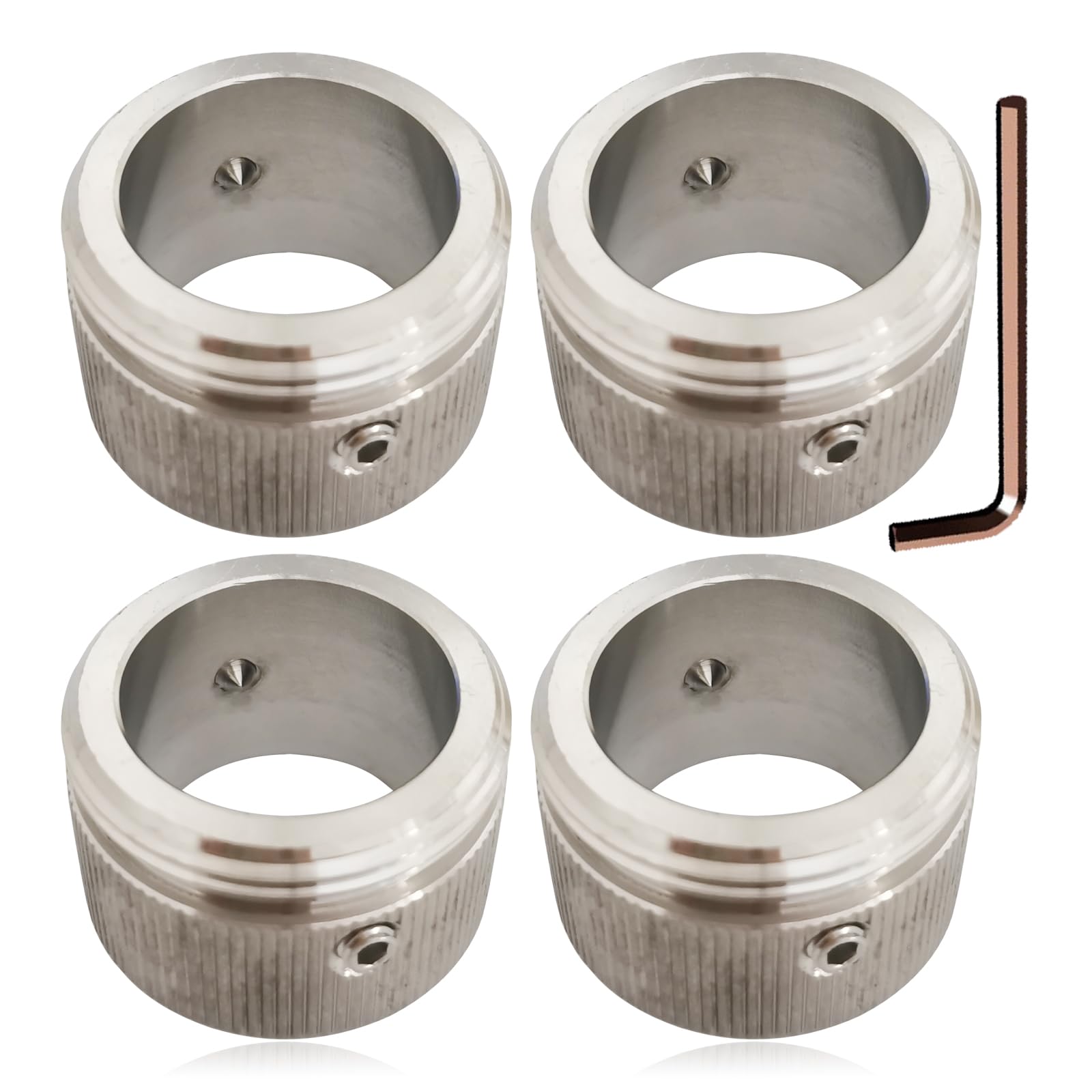 Stainless Steel Heating Valve Adapter, 2 Pieces Thermostat Head Adapter with Strips, Radiator Thermostat Heating Thermostat Adapter Radiator Valve RA Adapter to M30 x 1.5 with Hex Key