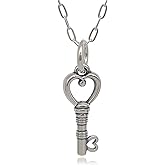 EnCharmed Sterling Silver Key to My Heart Charm Necklace, 18"