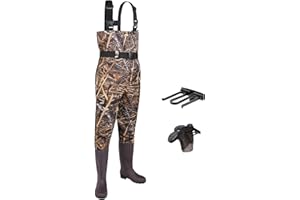 FISHINGSIR Fishing Waders for Men, 2-Ply Nylon/PVC Waterproof Women Chest Wader with Boots, Bootfoot Hunting Waders
