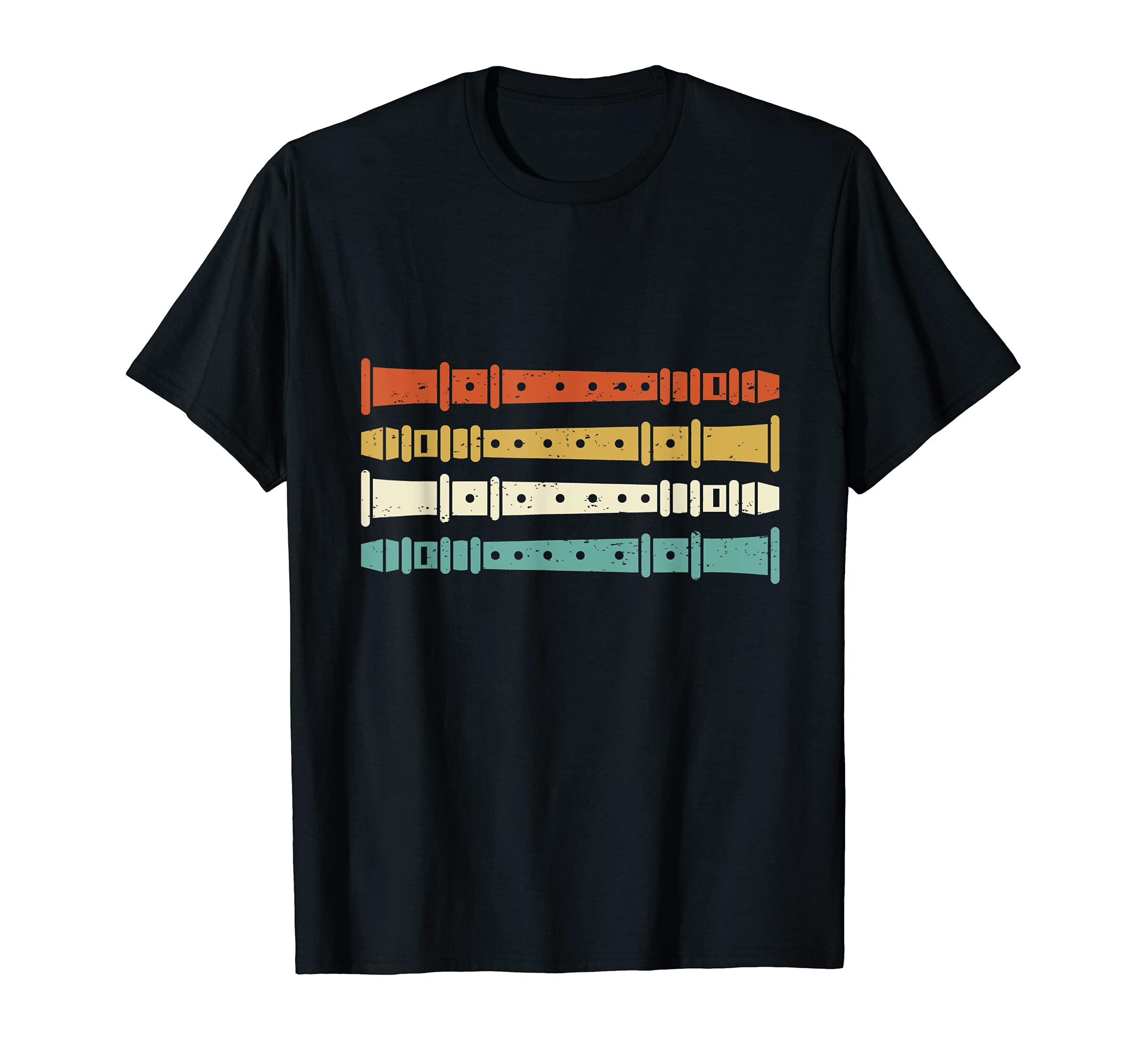 Vintage Flute Player Graphic Flutist Retro T-Shirt