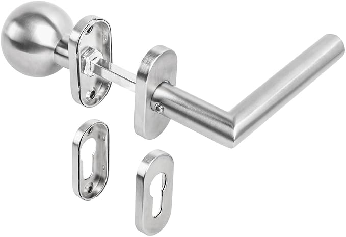 Gedotec Turgriff Zimmertur Wechselgarnitur Gartentor Turbeschlag Edelstahl L Form Auf Ovalrosette Munchen Tur Knopf Druckergarnitur Pz Profilzylinder 1 Turgarnitur Inkl Befestigungsmaterial Amazon De Baumarkt