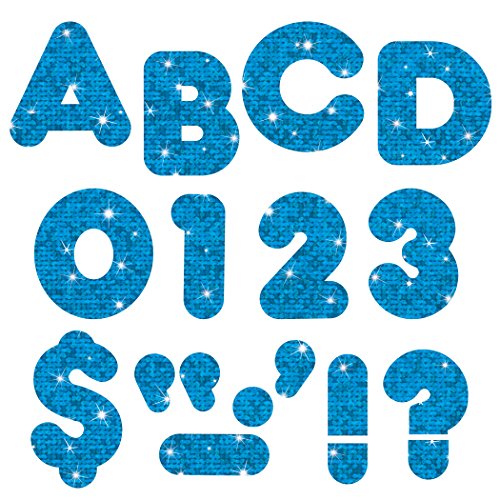 Trend Enterprises Blue Sparkle 4" Casual Ready Letters, 72/pkg (T-1617)