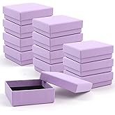 Coobbar Gift Box Necklace Earring Ring Box Gift Box,12 Pieces Square Cardboard Jewelry Gift Boxes,Cotton Filled Cardboard Paper Jewelry Box Gift Case (3.5x3.5x1.25 Inches) (Purple)