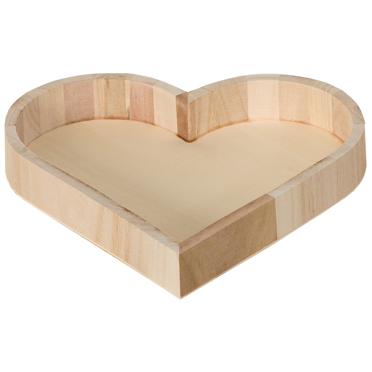 Artemio VIPPC Heart Shaped Tray, Wood, Beige, 21 x 3.5 x 22 cm