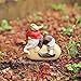 Top Collection Miniature Fairy Garden and Terrarium Napping Garden Gnome on Stone with Cute Bird