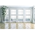 Yeele 7x5ft Empty Room Backdrop French Windows Living Room Plants Wooden Floor Background for Photography Modern Interior Room Home House Office Decor Video Conferencing Banner