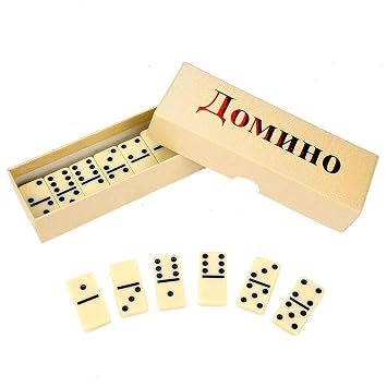 Zerodis 28pcs Legna Domino Giocattolo Impostato Bambini Educativo Interactive Gioco Da Tavolo Portatile Fai Da Te Di Legno Blocchi Giocattolo