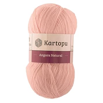 maDDma 100g Strickgarn Kartopu Angora Natural Strickwolle Häkelgarn, Farbwahl, Farbe:K1873 Altrosa