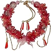 SophroniaTerri Purple Red White Glass Bead Zircon Lucky Bracelet for Women | Adjustable 20-30cm Alloy Chain, Gift-Ready with Pouch