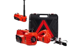 ROGTZ Electric Hydraulic Car Jack Kit 5 Ton 12V Portable Lift Range 17.7 Inch with Impact Wrench and Tire Inflator Pump for SUV Sedan Truck Car Repair Floor Jack for Vehicle Tire Change with LED Light