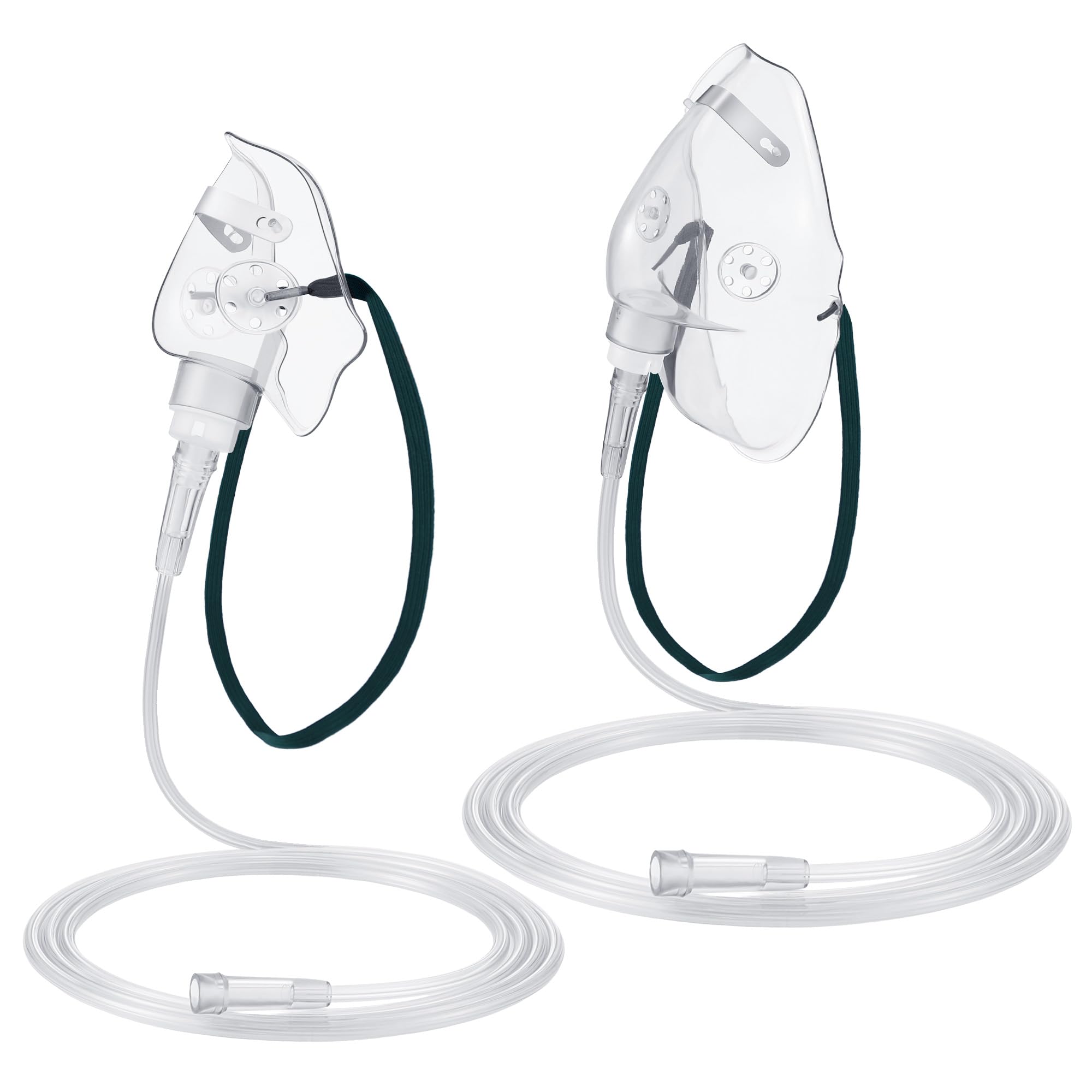 Photo 1 of Geiserailie 2 PCS M/L Oxygen Mask with 6.6 Ft Tubing and Adjustable Elastic Strap, Adult Oxygen Mask with Tubing, Transparent Masks for Face Adult