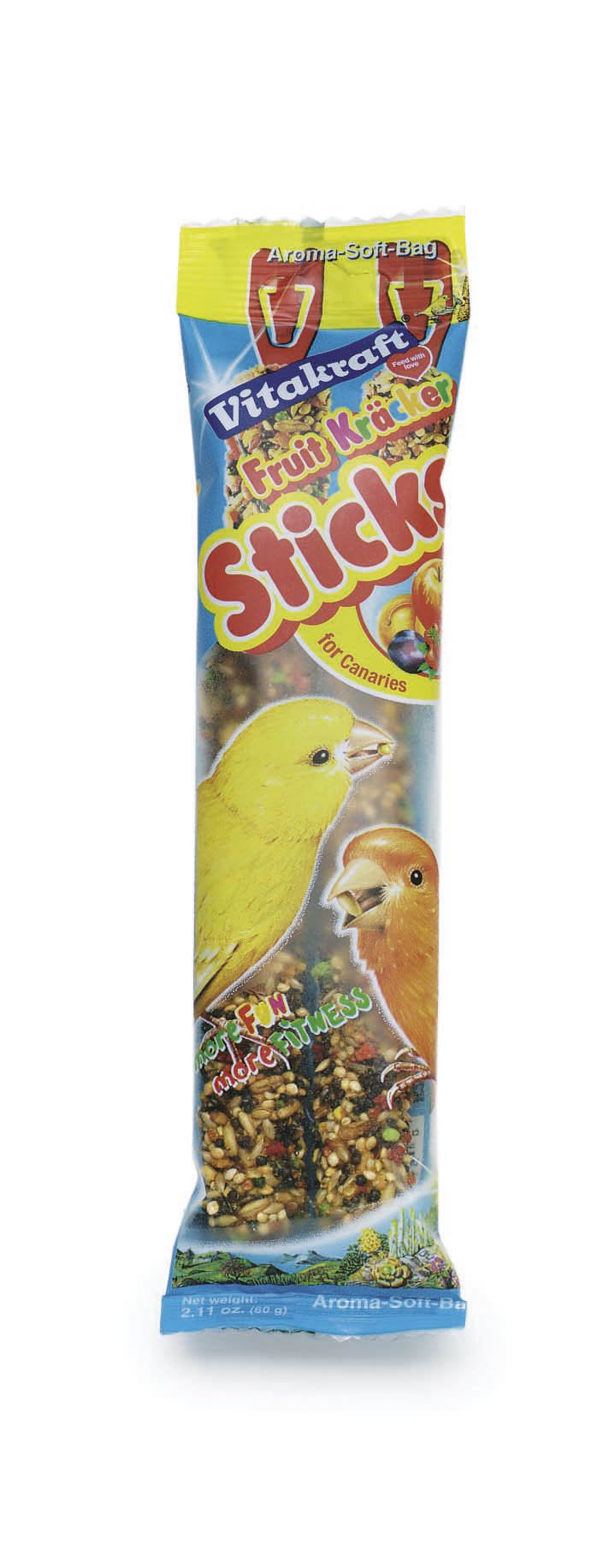 Vitakraft Canary Two Fruit Sticks (Pack of 7, Total 14 Sticks)