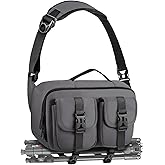 TAAOKA Camera Sling Bag,DSLR Camera Bag with Tripod Holder,Waterproof Camera Shoulder Crossbody Bag for Photographers (Grey)