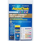 AquaChek Select Connect 7-Way Pool and Spa Test Strips Complete Kit - Pool Test Strips for pH, Total Chlorine, Free Chlorine, Bromine, Alkalinity, Total Hardness, and Cyanuric Acid - (50 Strips)