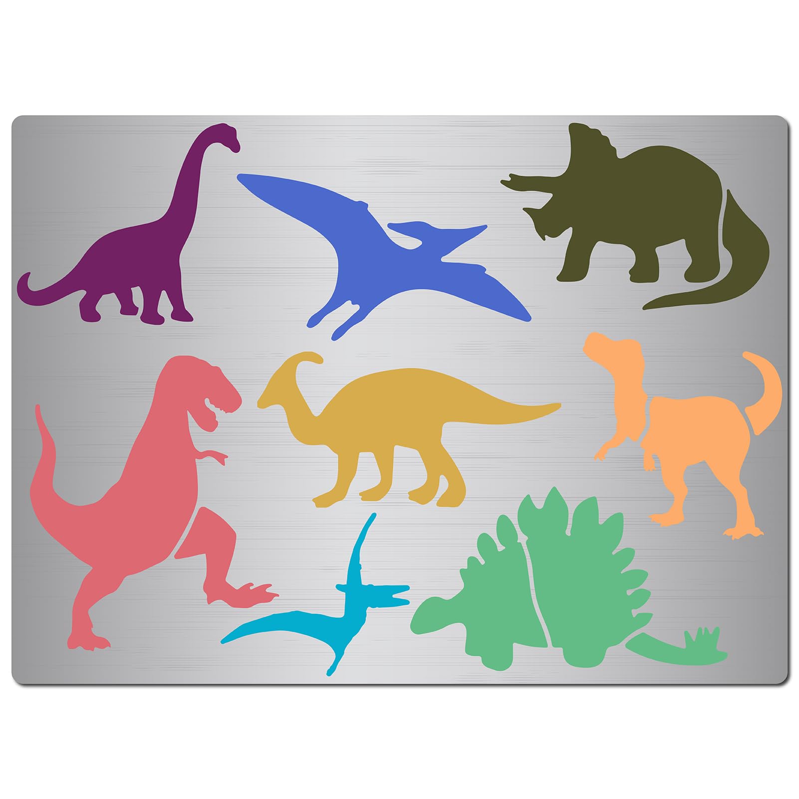 GORGECRAFT Dinosaur Stencils Metal Journal Stencil Stainless Steel Flying Dinosaurs Animal Drawing Template for Painting on Wood Wall Fabric Scrapbooking Home Decor Art DIY Crafts 7.5x5.5 Inch