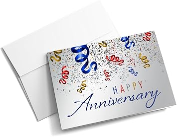 Amazon Com Confetti Anniversary Anniversary Cards 25 Standard Greeting Cards With Your Custom Message And Envelopes Printed In The Usa Office Products